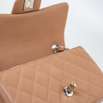 CHANEL Handbag Light Caramel Lambskin Quilted Mini Rectangular Flap Silver Hardware -Knockoff
