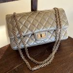 CHANEL Handbag Light Metallic Gold Aged Calfskin Quilted Small Reissue 2.55 -Knockoff
