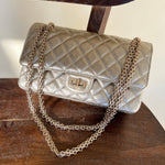 CHANEL Handbag Light Metallic Gold Aged Calfskin Quilted Small Reissue 2.55 -Knockoff
