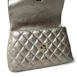 CHANEL Handbag Metallic 20A Metallic Aged Calfskin Quilted Mini Coco Handle Light Gold Hardware -Knockoff
