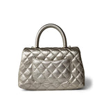 CHANEL Handbag Metallic 20A Metallic Aged Calfskin Quilted Mini Coco Handle Light Gold Hardware -Knockoff
