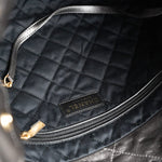 CHANEL Handbag Metallic Charcoal Calfskin Quilted  22 Bag Medium Aged Gold Hardware -Knockoff
