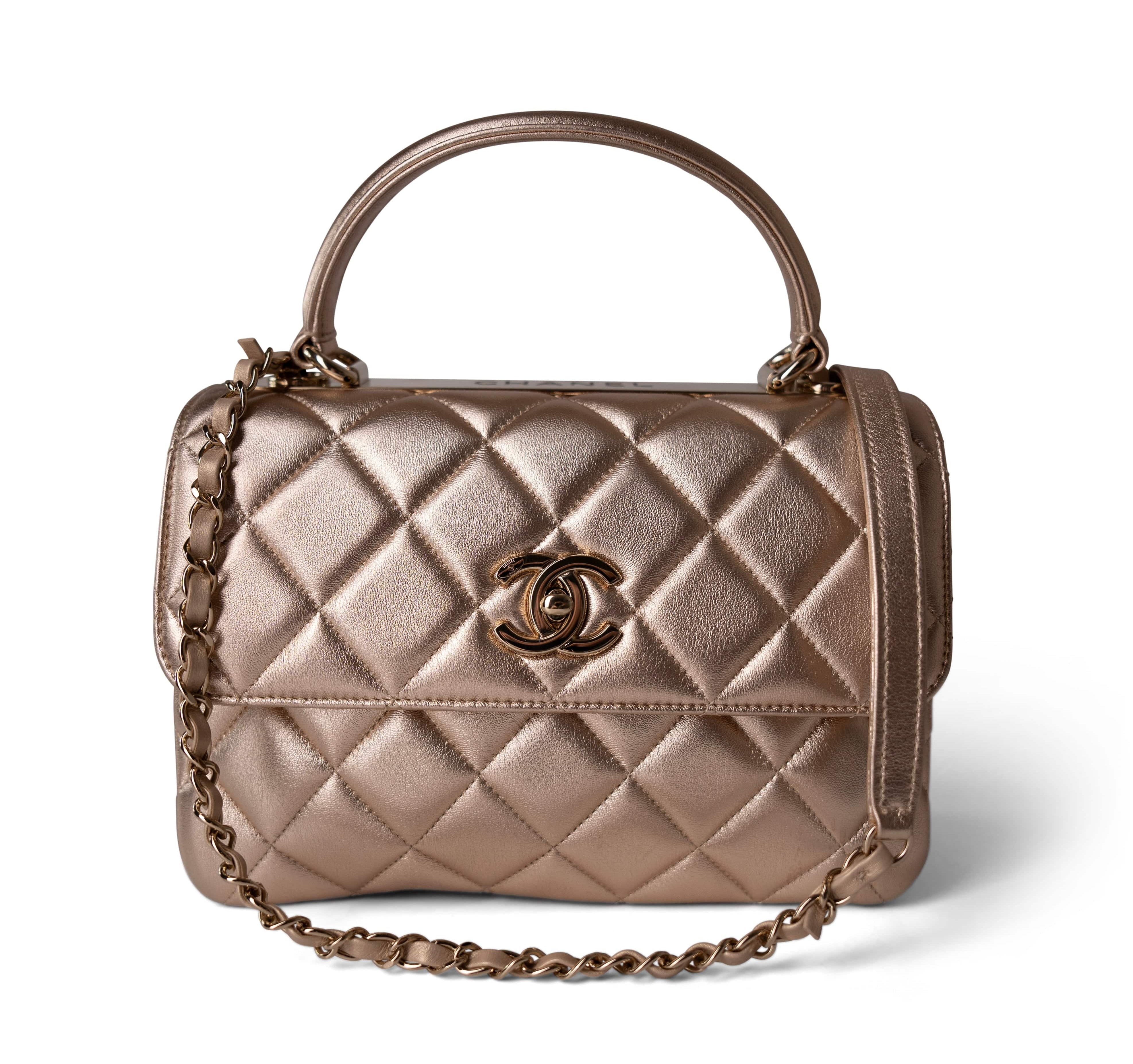 CHANEL Handbag Metallic Lambskin Quilted Trendy CC Small -Knockoff
