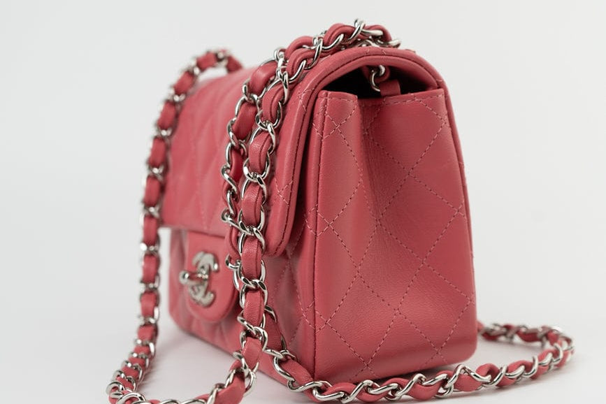 CHANEL Handbag Mini Square Pink Lambskin Quilted Flap SHW -Knockoff
