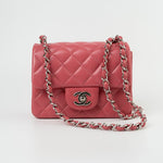 CHANEL Handbag Mini Square Pink Lambskin Quilted Flap SHW -Knockoff
