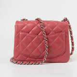 CHANEL Handbag Mini Square Pink Lambskin Quilted Flap SHW -Knockoff
