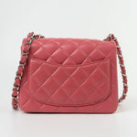 CHANEL Handbag Mini Square Pink Lambskin Quilted Flap SHW -Knockoff
