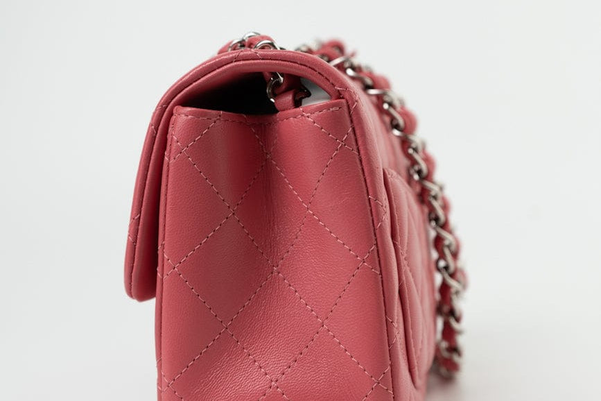 CHANEL Handbag Mini Square Pink Lambskin Quilted Flap SHW -Knockoff
