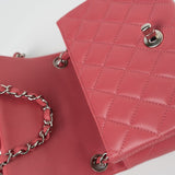 CHANEL Handbag Mini Square Pink Lambskin Quilted Flap SHW -Knockoff
