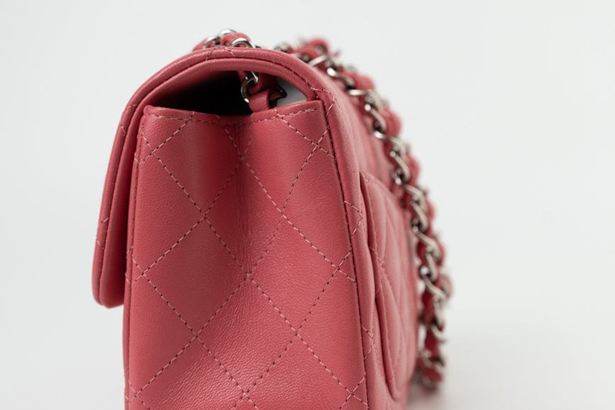 CHANEL Handbag Mini Square Pink Lambskin Quilted Flap SHW -Knockoff
