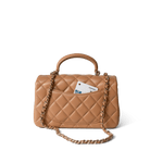 CHANEL Handbag Mini Top Handle / Beige 23P Dark Beige Lambskin Quilted Mini Top Handle LGHW -Knockoff
