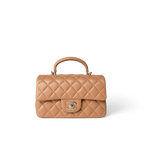 CHANEL Handbag Mini Top Handle / Beige 23P Dark Beige Lambskin Quilted Mini Top Handle LGHW -Knockoff
