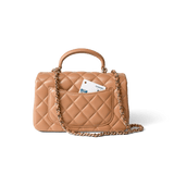 CHANEL Handbag Mini Top Handle / Beige 23P Dark Beige Lambskin Quilted Mini Top Handle LGHW -Knockoff
