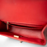 CHANEL Handbag Mini Top Handle / Red 22P Red Lambskin Mini Top Handle Light Gold Hardware -Knockoff
