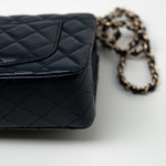 CHANEL Handbag Navy Blue Lambskin Quilted Mini Rectangular Flap Bag LGHW -Knockoff
