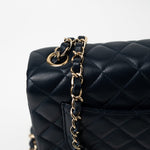 CHANEL Handbag Navy Blue Lambskin Quilted Mini Rectangular Flap Bag LGHW -Knockoff
