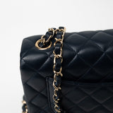 CHANEL Handbag Navy Blue Lambskin Quilted Mini Rectangular Flap Bag LGHW -Knockoff
