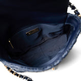 CHANEL Handbag Navy Navy Raffia Quilted 19 Flap Small Mixed Hardware -Knockoff
