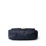 CHANEL Handbag Navy Navy Raffia Quilted 19 Flap Small Mixed Hardware -Knockoff
