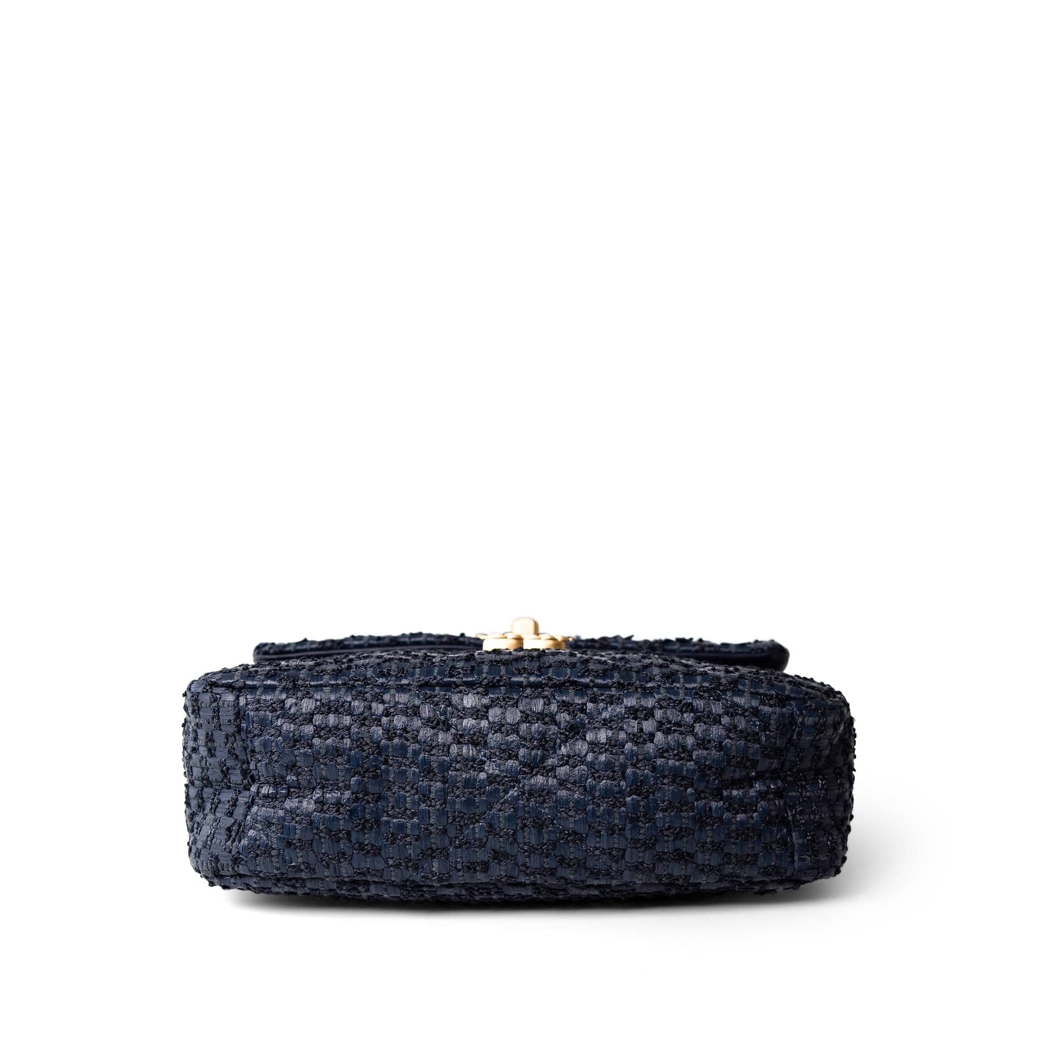 CHANEL Handbag Navy Navy Raffia Quilted 19 Flap Small Mixed Hardware -Knockoff
