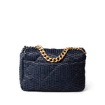 CHANEL Handbag Navy Navy Raffia Quilted 19 Flap Small Mixed Hardware -Knockoff
