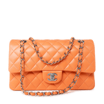 CHANEL Handbag Orange 21S Neon Orange Lambskin Quilted Classic Flap SWH -Knockoff
