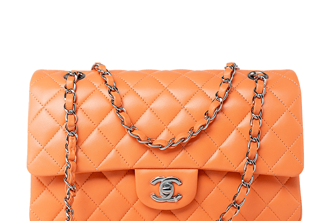 CHANEL Handbag Orange 21S Neon Orange Lambskin Quilted Classic Flap SWH -Knockoff
