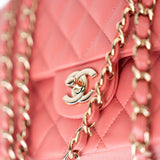 CHANEL Handbag Pink 18S Pink Caviar Medium Quilted Classic Double Flap Light Gold Hardware -Knockoff
