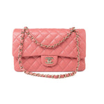 CHANEL Handbag Pink 18S Pink Caviar Medium Quilted Classic Double Flap Light Gold Hardware -Knockoff
