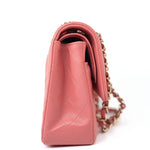 CHANEL Handbag Pink 18S Pink Caviar Medium Quilted Classic Double Flap Light Gold Hardware -Knockoff
