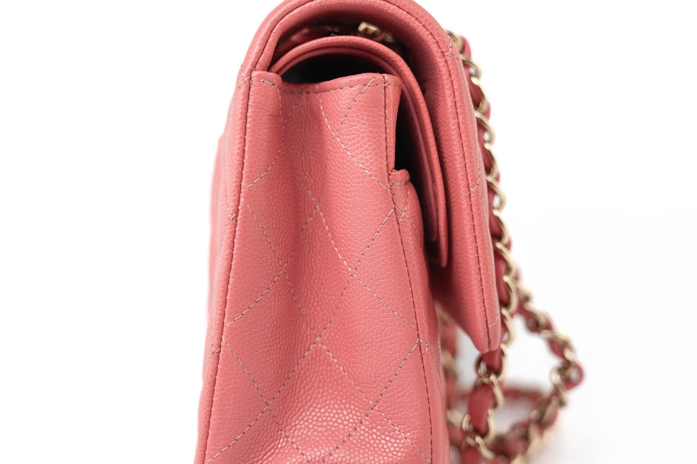 CHANEL Handbag Pink 18S Pink Caviar Medium Quilted Classic Double Flap Light Gold Hardware -Knockoff
