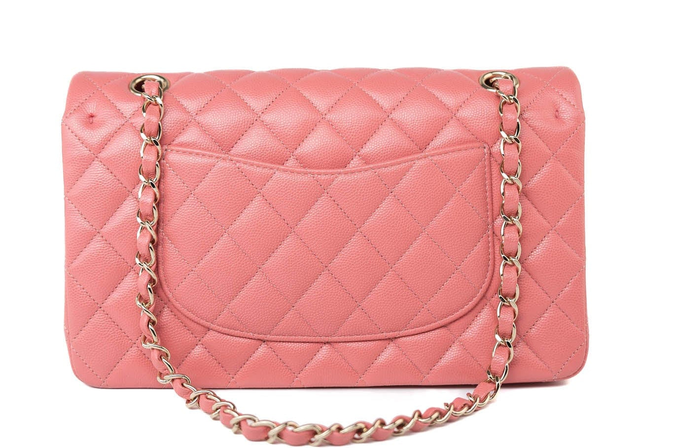 CHANEL Handbag Pink 18S Pink Caviar Medium Quilted Classic Double Flap Light Gold Hardware -Knockoff
