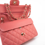 CHANEL Handbag Pink 18S Pink Caviar Quilted Classic Flap Small Light Gold Hardware -Knockoff
