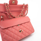 CHANEL Handbag Pink 18S Pink Caviar Quilted Classic Flap Small Light Gold Hardware -Knockoff
