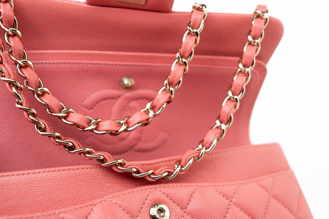 CHANEL Handbag Pink 18S Pink Caviar Quilted Classic Flap Small Light Gold Hardware -Knockoff
