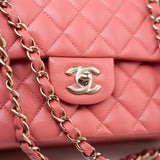 CHANEL Handbag Pink 18S Pink Caviar Quilted Classic Flap Small Light Gold Hardware -Knockoff
