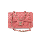 CHANEL Handbag Pink 18S Pink Caviar Quilted Classic Flap Small Light Gold Hardware -Knockoff
