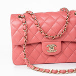 CHANEL Handbag Pink 18S Pink Caviar Quilted Classic Flap Small Light Gold Hardware -Knockoff
