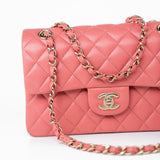 CHANEL Handbag Pink 18S Pink Caviar Quilted Classic Flap Small Light Gold Hardware -Knockoff
