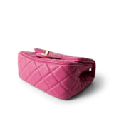 CHANEL Handbag Pink 20S Pink Lambskin Quilted Pearl Crush Mini Aged Gold Hardware -Knockoff
