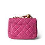 CHANEL Handbag Pink 20S Pink Lambskin Quilted Pearl Crush Mini Aged Gold Hardware -Knockoff
