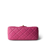 CHANEL Handbag Pink 20S Pink Lambskin Quilted Pearl Crush Mini Aged Gold Hardware -Knockoff
