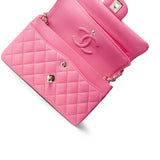 CHANEL Handbag Pink 21C Pink Caviar Quilted Small Classic Flap Light Gold Hardware -Knockoff
