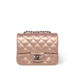 CHANEL Handbag Pink 21K Mini Pink Iridescent Square Lambskin Quilted Classic Flap SHW -Knockoff
