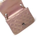 CHANEL Handbag Pink 21K Mini Pink Iridescent Square Lambskin Quilted Classic Flap SHW -Knockoff
