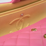 CHANEL Handbag Pink 21P Pink Lambskin Quilted Classic Flap Small Yellow Interior / Rainbow Hardware -Knockoff
