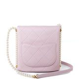 CHANEL Handbag Pink 21S Light Pink / Rose Clair Calfskin Quilted All About Pearls Small Hobo Bag -Knockoff
