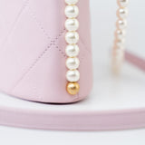 CHANEL Handbag Pink 21S Light Pink / Rose Clair Calfskin Quilted All About Pearls Small Hobo Bag -Knockoff
