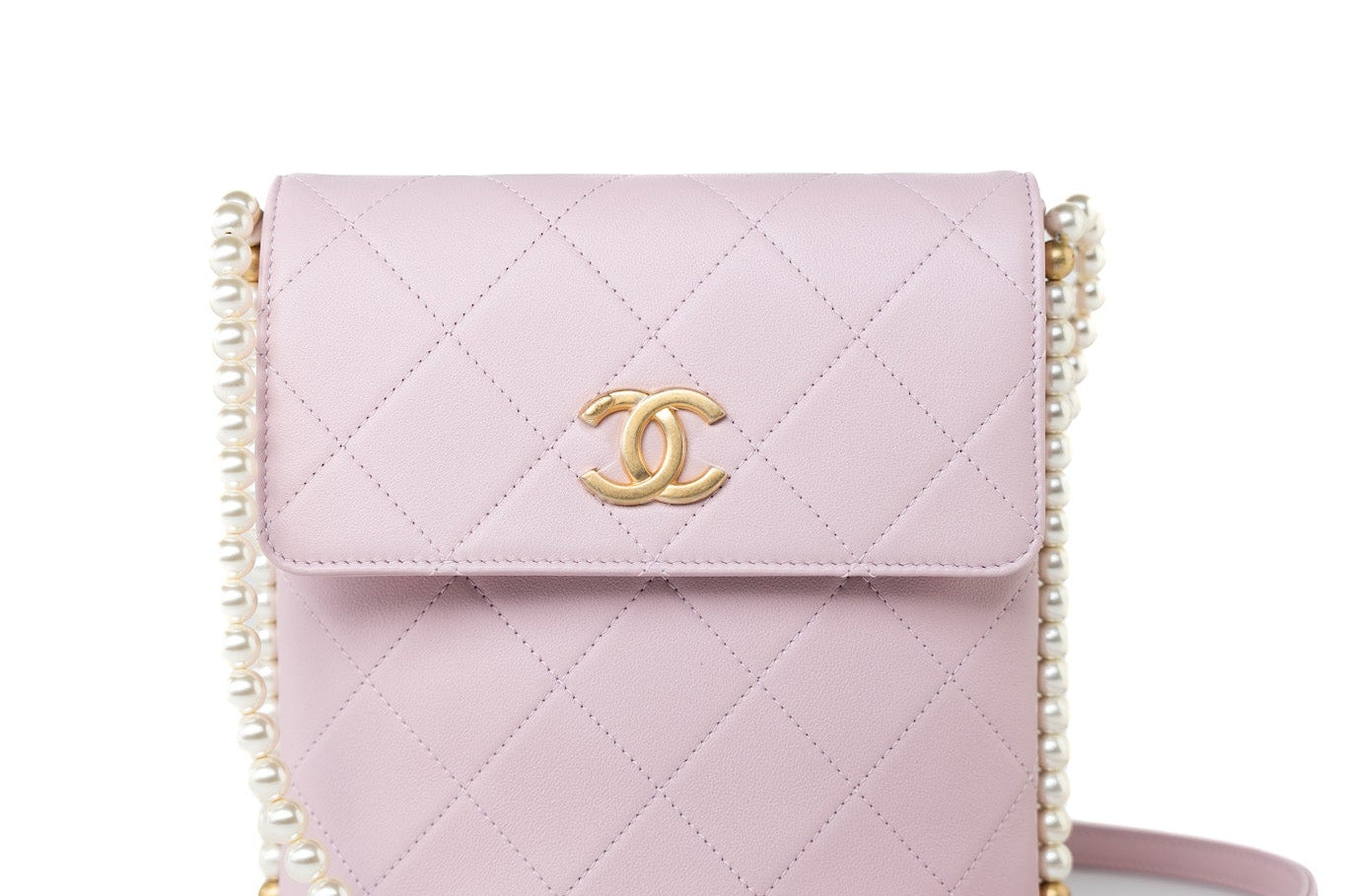 CHANEL Handbag Pink 21S Light Pink / Rose Clair Calfskin Quilted All About Pearls Small Hobo Bag -Knockoff
