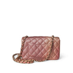 CHANEL Handbag Pink 21S Metallic Rose Gold Grained Lambskin Quilted Mini Rectangular Flap -Knockoff
